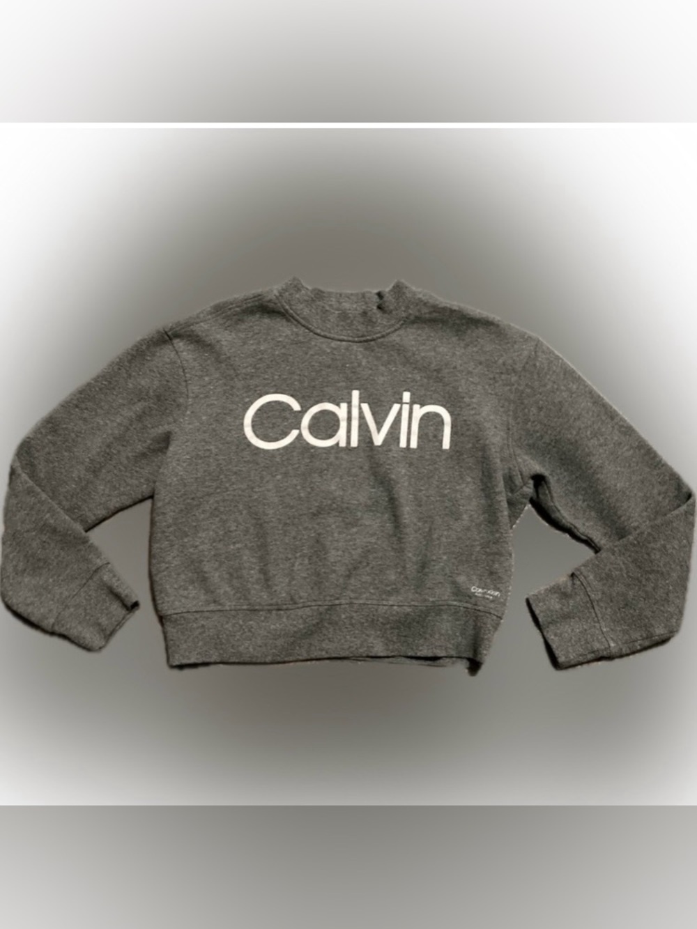 Calvin Klein Cropped Sweatshirt in Charcoal Gray Women’s Size L